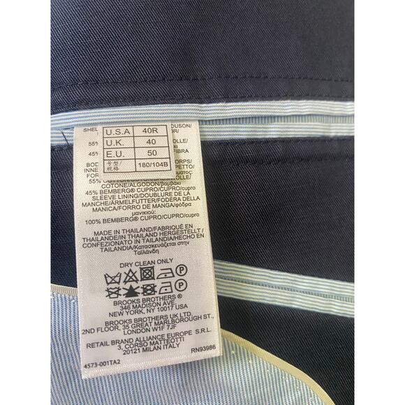 Mens Brooks Brothers Cotton / Linen Blazer 40 R Navy - Picture 5 of 8
